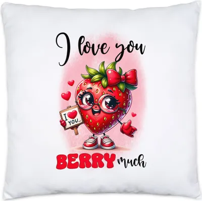 Produktbild von I Love You Berry Much Erdbeere Liebe Kissen inkl. Füllung
