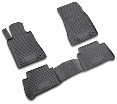 Gummi Fußmatten Set für Mercedes E-Klasse W211, Bj. 2002-2009, 4-teilig, schwarz