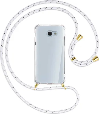 Produktbild von Handykette Backcover-Schutzhülle mit Band (Metall goldfarben) für Samsung Galaxy A5 2017 - weiß/grau