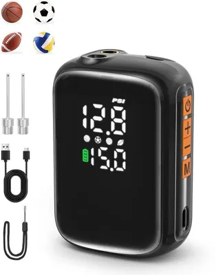 Image de Pompe à ballon électrique portable Azomor avec écran numérique pour différents ballons de sport
