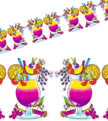 Produktbild von Girlande Cocktail Hawaii Party-Deko bunt 3m - Einheitsgröße