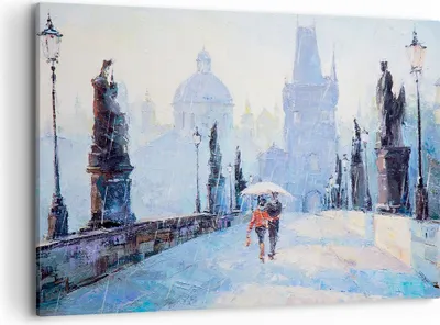 Produktbild von Bild auf Leinwand - Leinwandbild - Brücke Stadt Prag - 100x70cm - Wand Bild - Wanddeko - Wandbilder - Leinwanddruck - Bilder - Kunstdruck - Wanddekoration - Leinwand bilder - Wandkunst - AA100x70-3416