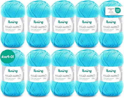 Productafbeelding van Breigaren Katoen - Garen Set - Projecten Haken - Zijdeglans - 10 x 50 g - Blauw