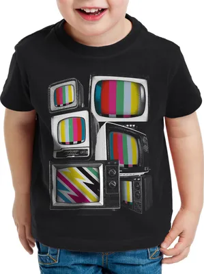 Produktbild von style3 Vintage Testbild Kinder T-Shirt monitor retro fernseher tv