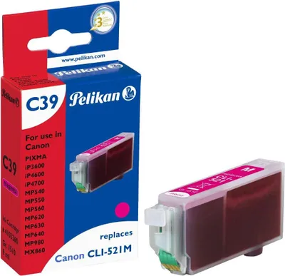 Productafbeelding van Pelikan C39 inktpatronen - Magenta - Voor inktjetprinters - Verpakking van 1 stuk