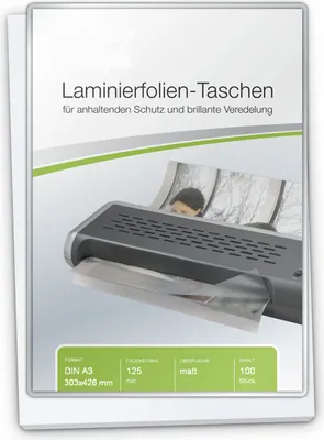 Produktbild von Laminierfolien A3 (303 x 426 mm), 2 x 125 mic, matt