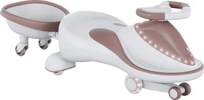 Image de Tulano Focus 55 Voiture à glisser Marron avec remorque, roues à LED, musique, volant 360°, jusqu'à 100 kg, dès 3 ans