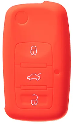 Image de Étui de protection en silicone pour clés VW Skoda Seat Rouge