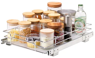 Obrázek produktu pro VEVOR Výsuvný stojan na kořenky Stojan na dřez Kuchyňská skříňka, 292 x 419 x 63,5 mm Posuvný dřez Stojanový stojan na kořenky Dveře skříňky Organizér skříňky Spodní skříňka Stojan na dřez Víceúčelová skříňka na dřez