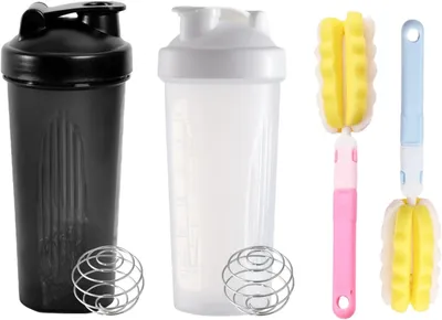Produktbild von Protein Shaker Bottle 700 ml, mit Metallball, auslaufsicher, Edelstahl, BPA-frei, für Sport