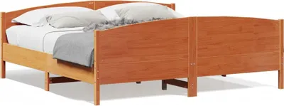 Produktbild von vidaXL Massivholzbett ohne Matratze Wachsbraun 200x200 Kiefernholz