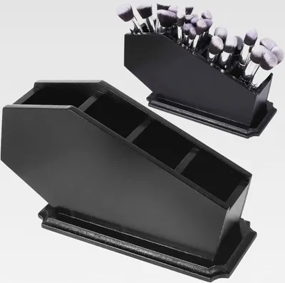 Produktbild von Sarg-Pinselhalter – Gothic-Holz-Make-up-Organizer für Schminktisch – gruselige Halloween-Dekoration für Badezimmer, Wohnzimmer oder Schlafzimmer – Hexengeschenke für Frauen – Schwarz – 28,9 x