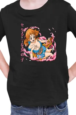 Obrázok produktu pre Detské tričko Kid Japan Manga Anime Comics Animation One Manga Piece Anime Nami Hero, 12-13 Rok - 152 / čierna