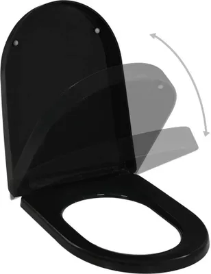 Produktbild von vidaXL Toilettensitz mit Absenkautomatik und Quick-Release Schwarz
