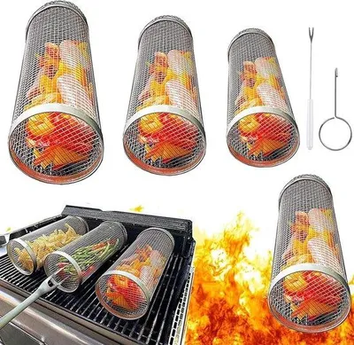Immagine prodotto di Set di 3 griglie in acciaio inossidabile per barbecue all'aperto e campeggio