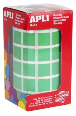 Obrázok produktu pre Apli gomets štvorcové 15 mm zelené v rolke – 2832 kusov.