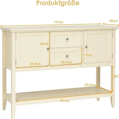 Image de Meuble de rangement - Commode - Buffet - Table d'appoint - Armoire - Bois - Gris - 2 tiroirs