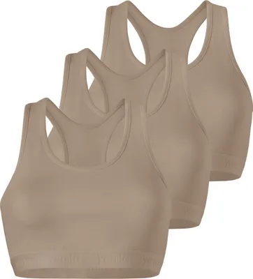 Produktbild von Yenita® Bustier 3er Set Sports-Collection mit breiten Trägern S beige
