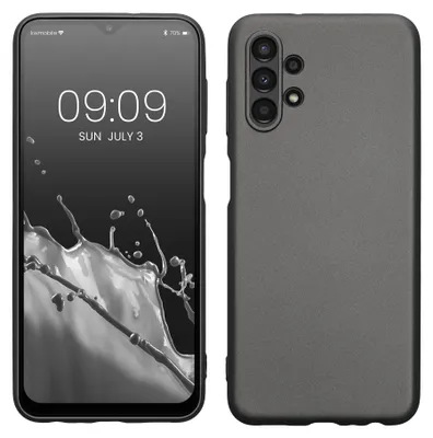 Produktbild von kwmobile Handyhülle für Samsung Galaxy A13 4G Hülle - Silikon Case metallisch schimmernd - Schutzhülle Cover - Metallic Grau