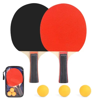 Zdjęcie produktu dla Zestaw do tenisa stołowego - Rakietki do ping ponga - 2 rakietki - 3 piłki - Niebieska torba