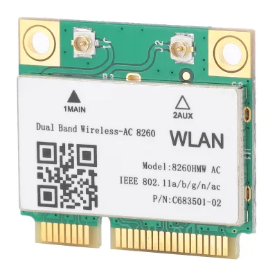 Image de Carte réseau WLAN Gigabit double bande 2,4 GHz/5 GHz Bluetooth 4.1 Mini PCIe 802.11ac 867 Mbit/s 8260 µm