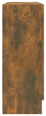 Produktbild von Vitrinenschrank mit 2 Glastüren und 2 Fächern Bücherschrank Vitrine für Wohnzimmer und Büro Wandmontage Holzwerkstoff Räuchereiche 82 5 x 30 5 x 115 cm