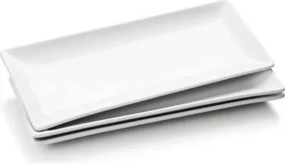 Image de Set de 3 plats de service Blanc Porcelaine Grand 36x15 cm