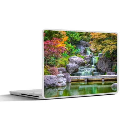 Produktbild von MuchoWow® Laptop Aufkleber Sticker Cover Steine - Wasser - Bäume - Japanisch - Botanisch 36.5x27.5 cm - Laptop-Sticker