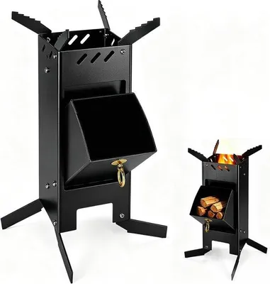 Zdjęcie produktu dla Rakieta Stove - stal lita - system demontowania - idealny do gotowania na zewnątrz - ShopFlot
