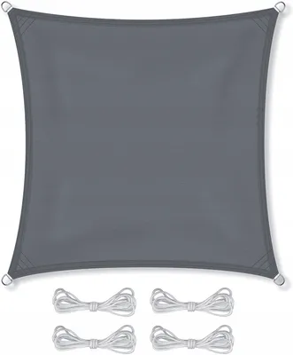 Produktbild von Sonnensegel wasserdicht groß Markise UV quadratisch Graphit 5x5 Dach