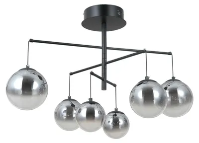 Zdjęcie produktu dla Lampa wisząca LED VELADA czarna matowa 30W Ciepła biel 2010lm szkło wym:51x74x74cm IP20 Italux