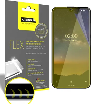 Produktbild von 2x Schutzfolie für Nokia 45324 Folie, 100% Displayabdeckung, dipos Flex