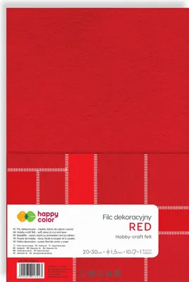 Image de Feutre décoratif rouge 10pcs HAPPY COLOR