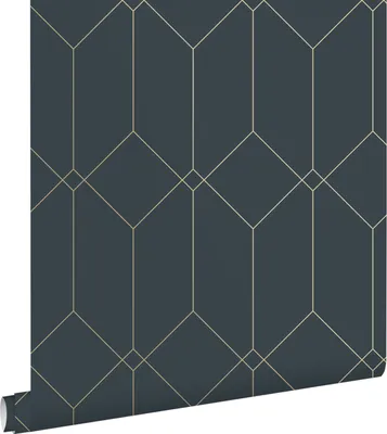 Obrázok produktu pre ESTAhome tapeta Art Decó vzor tmavomodrá a zlatá 53 cm x 10,05 m
