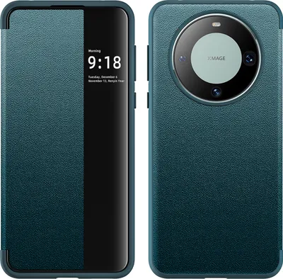 Produktbild von Huawei Mate 60 Hülle, Smart View Intelligente Wake up Sleep Leder Schutzhülle für Huawei Mate 60 Grün