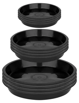 Immagine prodotto di Omgoods - Set di 12 sottovasi per piante - Vaschette di plastica per interni ed esterni