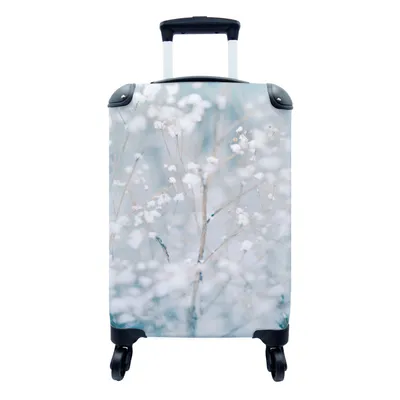 Produktbild von MuchoWow® Koffer Handgepäck Trolley Rollkoffer Kleine Reisekoffer mit 4 Rollen - Äste - Schnee - Winter - Natur - Botanisch - Cabin Size < 55x40x23 cm & 55x40x20 cm - Fotokoffer - Kabinenkoffer - Boardgepäck - Reise-Box - Reisekoffer - Reisegepäck - Koffer mit Bild - Trolley für Kinder