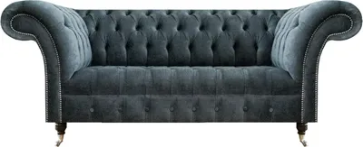 Obrázek produktu pro Šedé třímístné designové čalouněné pohovky Chesterfield