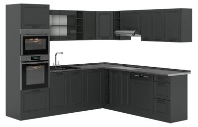 Zdjęcie produktu dla Kuchnia narożna Vicco R-Line Antracyt wiejski/Antracyt 247 x 237 cm, BP Antracyt, Model 54185