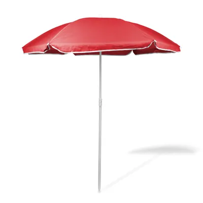 Produktbild von Strandschirm 155 x Ø135 cm – Sonnenschirm Rot – mit UV-Schutz 40+ – leicht mitzunehmen
