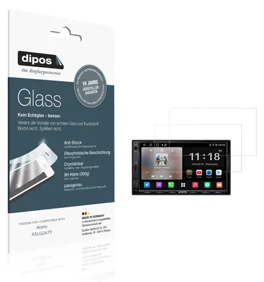 Produktbild von 2x Schutzfolie für Atoto A5LG2A7T - Anti-Shock 9H Folie dipos Glass Kunststoffglas