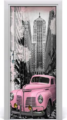 Produktbild von Tulup Türaufkleber 85x205 cm Dekorative Aufkleber Selbstklebend Wasserdichte Tapete Abnehmbar Schlafzimmer Wohnzimmer Wohnkultur - Selbstklebende AutoRosa