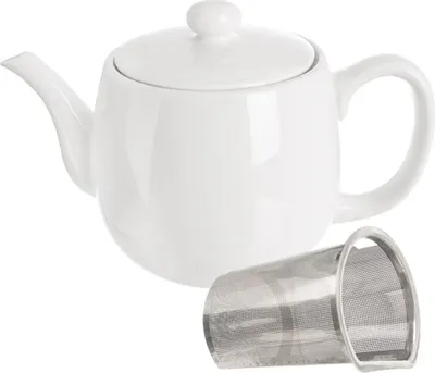 Obrázek produktu pro Porcelánová konvice s infuzérem a sítkem na čaj, bylinky a nálevy Infuzér