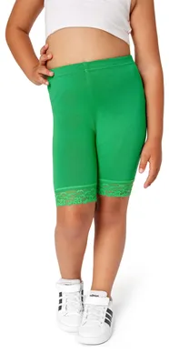 Image de Leggings courts pour fille Merry Style avec dentelle - Leggings en viscose pour fille MS10-434 (vert, taille 116)