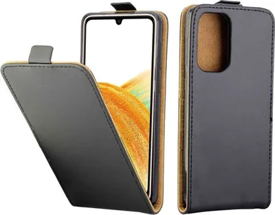 Produktbild von König Design Hülle kompatibel mit Samsung Galaxy A33 5G Kunstleder Handyhülle - Handy Case Schwarz