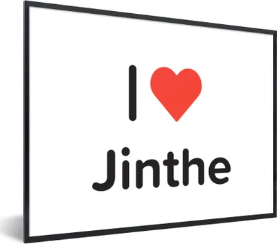 Produktbild von MuchoWow® Gerahmtes Poster Ich liebe - Jinthe - Mädchen 80x60 cm - Poster mit Schwarzem Bilderrahmen Wandposter Rahmen Foto Bilder - Schwarzem - Mit Gestell