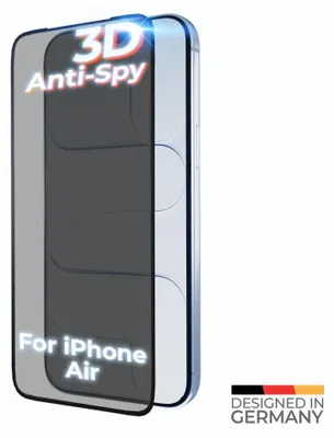 Produktbild von prio 3D Anti-Spy Panzerglas für iPhone 17 Air (6,5 Zoll) schwarz