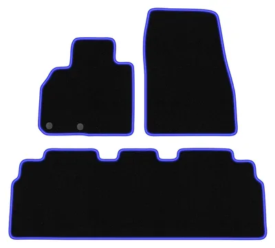 Produktbild von Fußmatten Automatten Velours Schwarz/Blau für Renault Espace 2015- Set 3-tlg