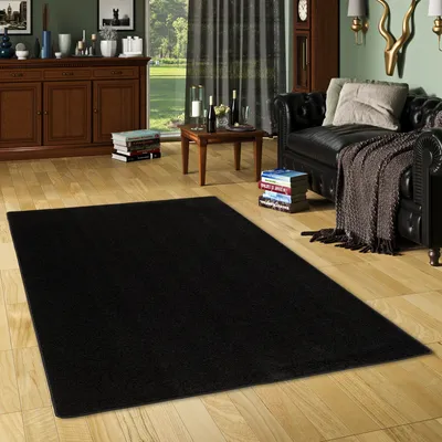 Produktbild von Hochflor Langflor Teppich Cottage Schwarz, Größe:400x500 cm