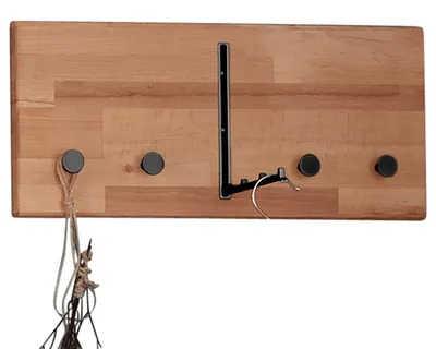 Produktbild von Garderobenpaneel Buche Massivholz 50 cm Haken CUENCA-137